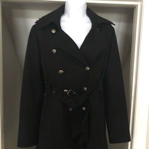 Women’s Black Belted Peacoat